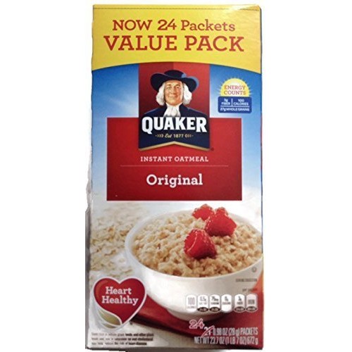 Quaker Original Instant Oatmeal Value Pack, 24 Packets, 23.7 ...