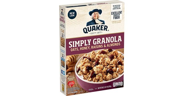 Quaker Simply Granola, Oats, Honey, Raisins and Almonds,