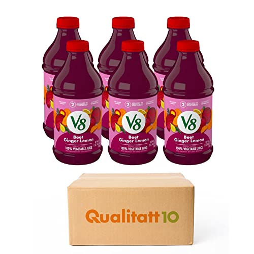 V8 Juice Beet Ginger Lemon Healthy Plant-Based Drink 46 fl oz 6 ...