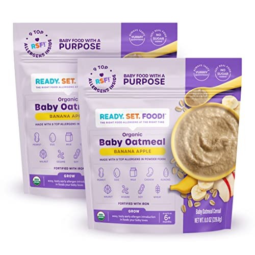 Ready, Set, Food! Organic Baby Oatmeal Cereal | Banana Apple - 2...