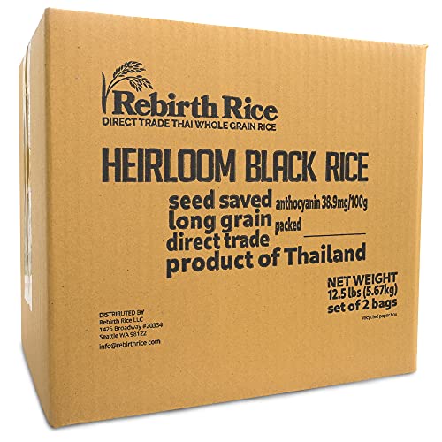 Rebirth Rice Heirloom Thai Black Rice, 12.5lb PACK OF 2, 6.25lb...