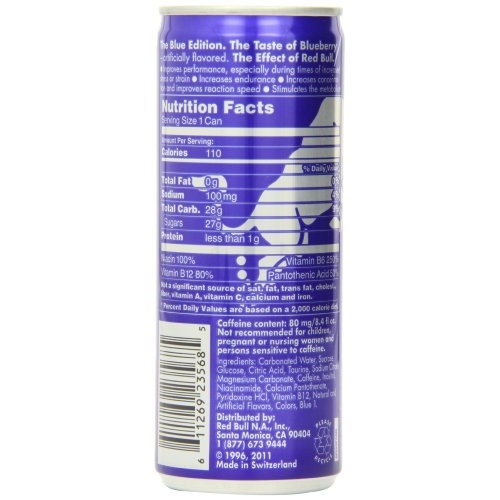 Red Bull Blue Edition, 8.4 Oz Cans Pack Of 24