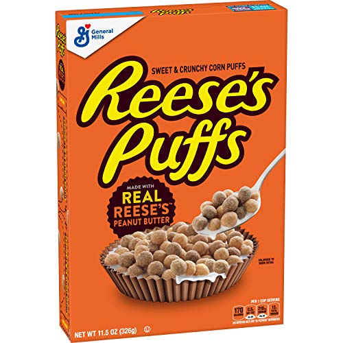 Reeses, Breakfast Cereal, Peanut Butter Puffs, 11.5 Ounce