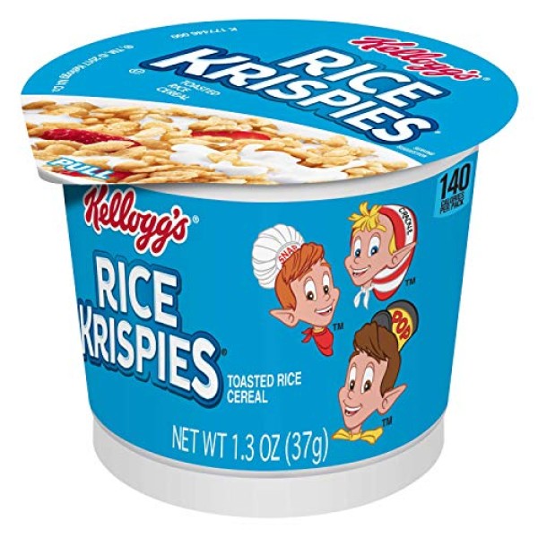 Kellogg's Cocoa Krispies Cold Breakfast Cereal Cups, Kids Snacks, Cereal Cups to Go (12 Cups)