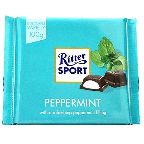 Ritter Sport Chocolate Bar - Peppermint 100G - Pack Of 2