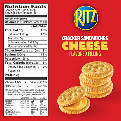 Ritz Cheese Cracker Sandwiches, 8Count Tray, 10.8 Oz Pack Of 14