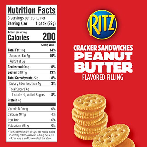 Ritz Peanut Butter Cracker Sandwiches – 112 Individual Snack Packs