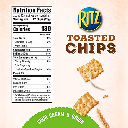 Ritz Toasted Chips Sour Cream And Onion, Family Size, 6 - 11.4 O