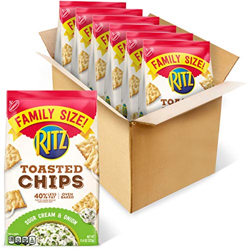 Ritz Toasted Chips Sour Cream And Onion, Family Size, 6 - 11.4 O