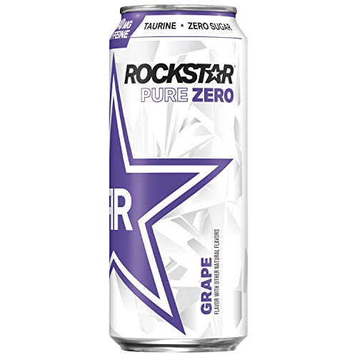 Rockstar Energy Drink Pure Zero, Grape, 16 Ounce Pack Of 24, 3