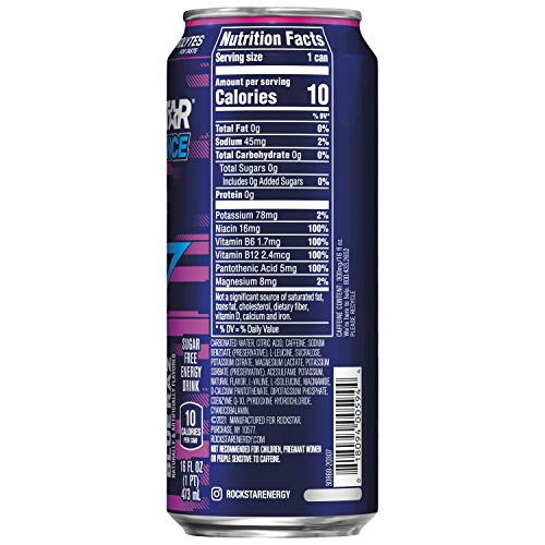 Rockstar Xdurance Energy Drink, Blue Raz, 0 Sugar Coq10 And Elec