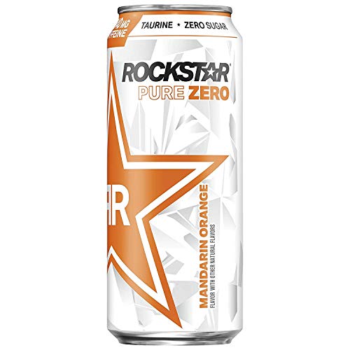 Rockstar Pure Zero Energy Drink - Mandarin Orange - 16Fl.Oz.Pac