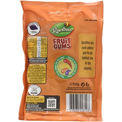 Rowntrees Fruit Gums Sweets Sharing Pouch 150 G