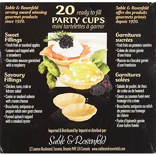 Sable &Amp; Rosenfeld Party Cups 1 Pack Of 20 Cups