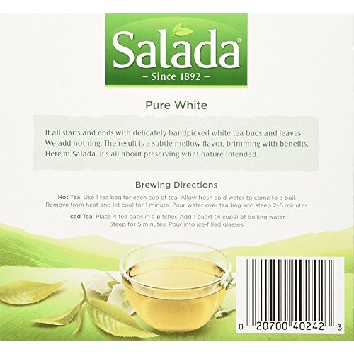 Salada Pure White Tea, 40 Ct, 2 Pk