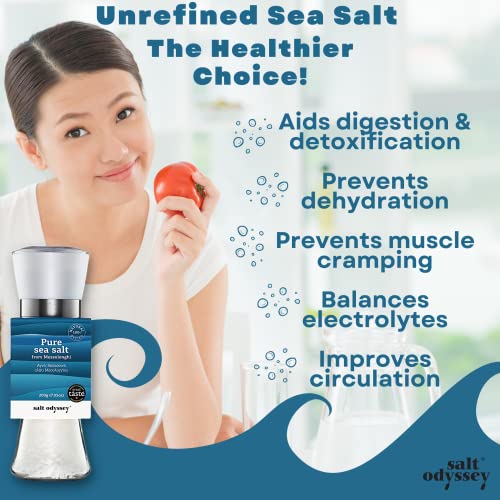 SALT ODYSSEY Grinder Salt, Pure Sea Salt for Seasoning Meat, Fis...