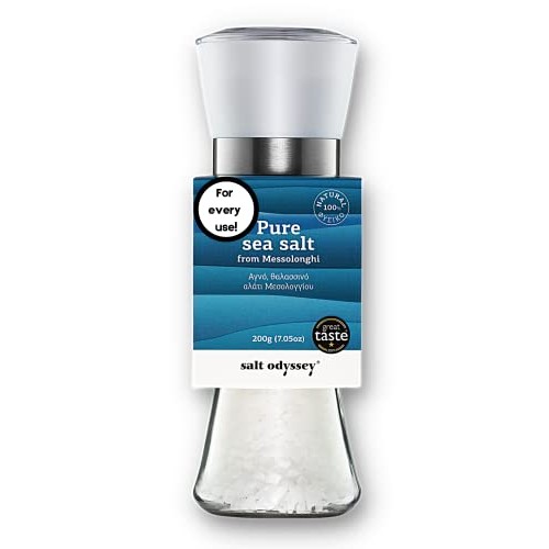 SALT ODYSSEY Grinder Salt, Pure Sea Salt for Seasoning Meat, Fis...