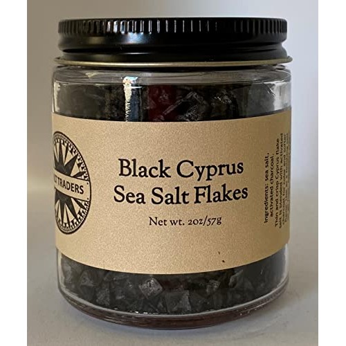 Salt Traders Cyprus Black Pyramid Sea Salt Flakes - 2 oz Net Wt....