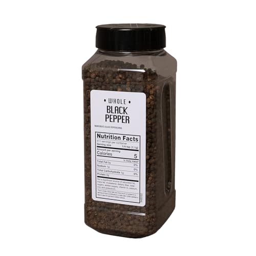 Sauers Whole Black Pepper | 1 Pound Canister | Foodservice