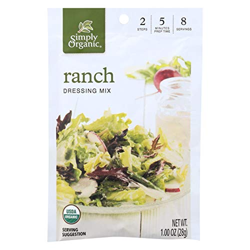 Simply Organic Ranch Salad Dressing Mix, 1 Ounce - 12 Per Case.