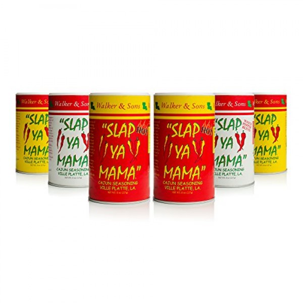 SLAP YA MAMA All Natural Cajun Seasoning from Louisiana, Spice Variety  Pack, 8 Ounce Cans, 1 Original Cajun and 1 Hot Cajun Blend Original & Hot  Blend