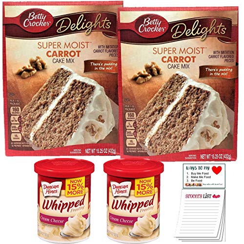 Betty Crocker Carrot Cake Pack of 2 | Duncan Hines Whipped Cream...