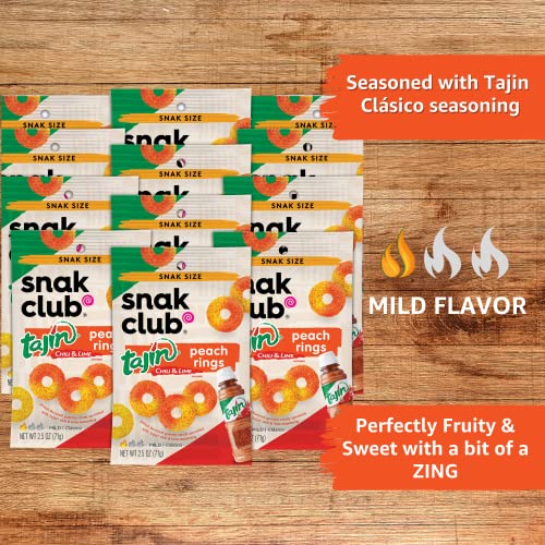 Snak Club Tajin Peach Rings, 2.5 Ounce, 12 Count…