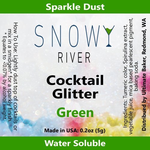 Snowy River Cocktail Glitter Green - Kosher Certified Natural Gr