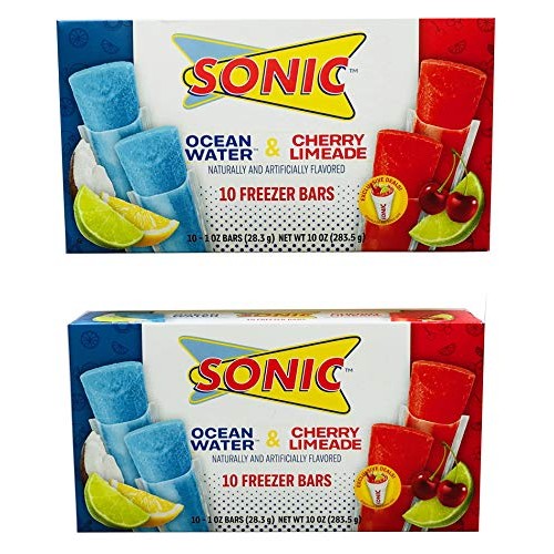 SONIC Freezer Pops Pack Of 2! 2 Flavors: Ocean Water & Cherry Li...