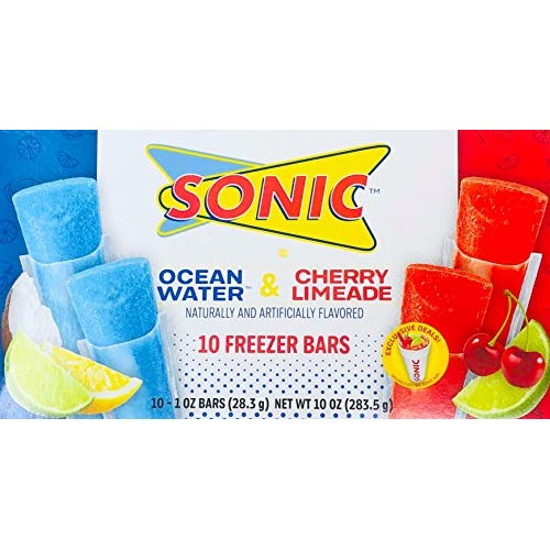 NEW Sonic Freezer Bars Ocean Water & Cherry Limeade 10- 1 oz Bar...