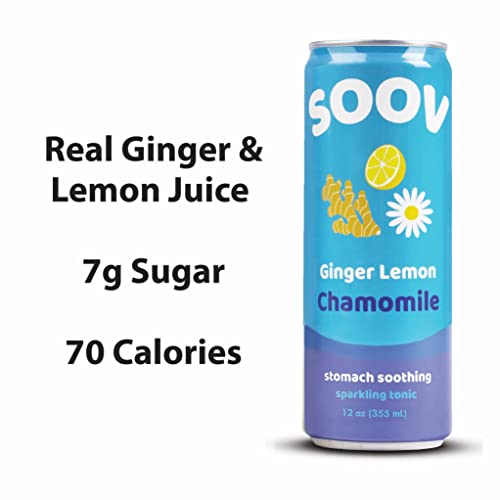 Soov Sparkling Ginger Chamomile Tonic - 12 Pack, Ginger Juice He...