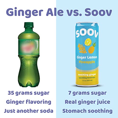 Soov Sparkling Ginger Chamomile Tonic - 12 Pack, Ginger Juice He...