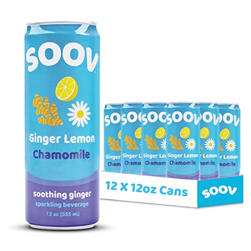 Soov Sparkling Ginger Chamomile Tonic - 12 Pack, Ginger Juice He...