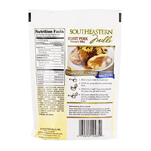 Southeastern Mills Roast Pork Gravy Mix, 4.2 Oz. Package Pack O