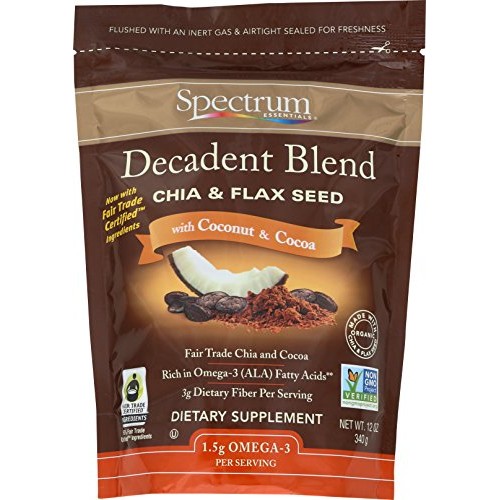 Spectrum Essentials Decadent Blend Ground Chia &Amp; Flax Seeds, 12