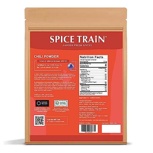 SPICE TRAIN, Chili Powder 397g/14oz Vegan, Gluten free & Raw C...