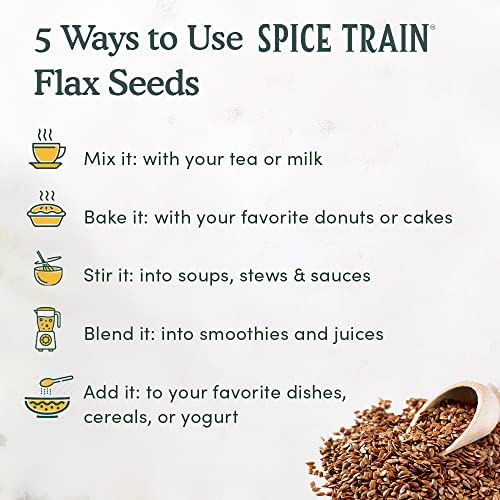 Spice Train, Organic Flax Seed With Omega3 397G/14Oz Usda Cert