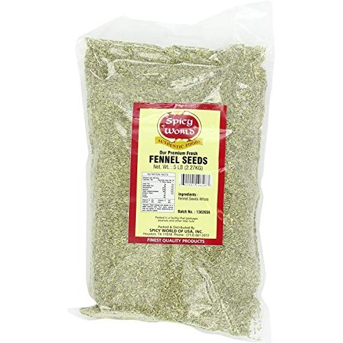 Spicy World Fennel Seeds Bulk, 5-Pounds