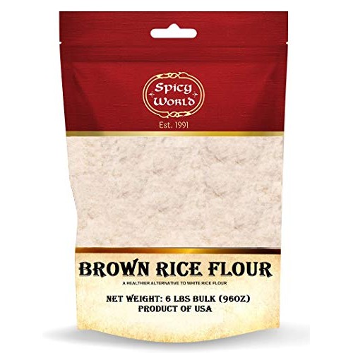 Spicy World Brown Rice Flour 6 Pound Bag - Grown In Usa, All Nat