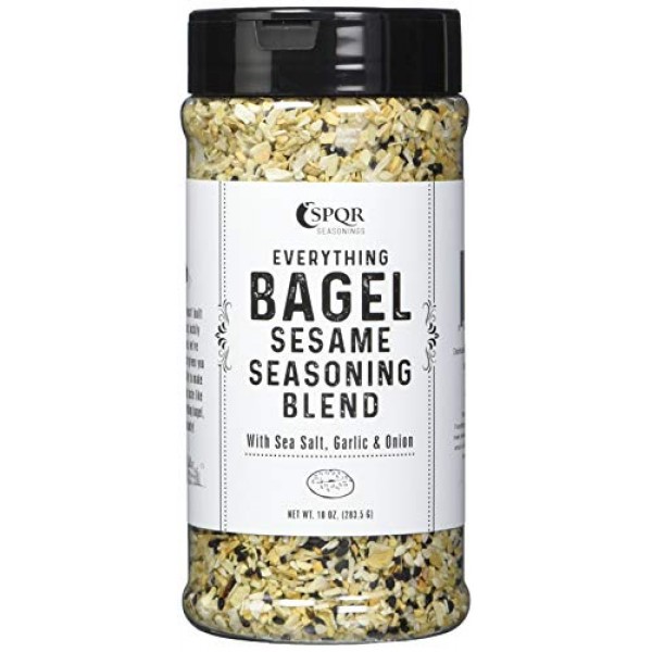 Everything Bagel Seasoning Blend Original XL 10 Ounce Jar Delicious Blend  of Sea Salt and Spices Dried Minced Garlic Onion Flakes