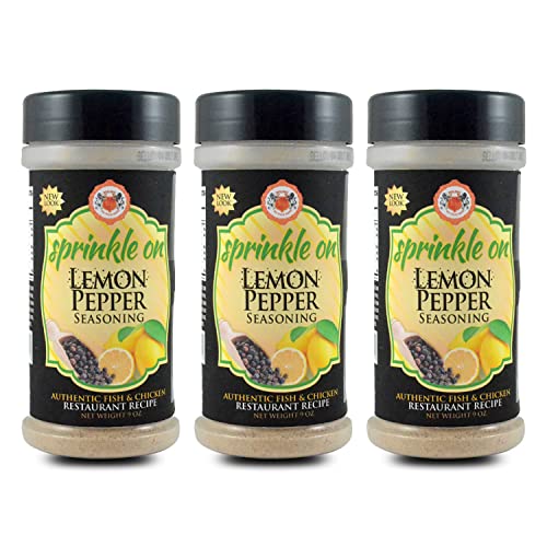 Sprinkle On Lemon Pepper Seasoning Lemon Pepper, 9-Ounces 3 Bo...