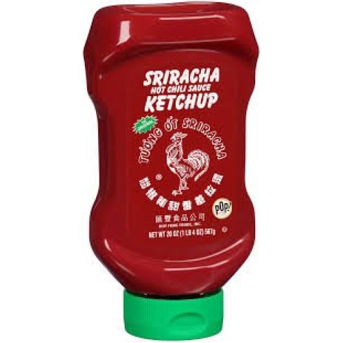 Sriracha Hot Chili Sauce Ketchup 1- 20Oz. Bottle Squeeze Top