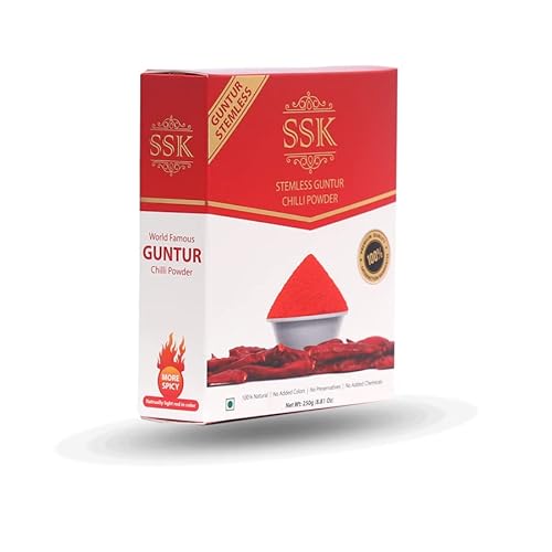 SSK Stemless Guntur Chilli Powder 8.81 oz Box