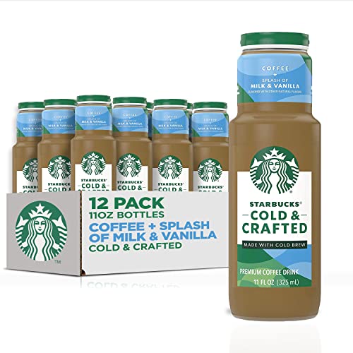 Starbucks Cold & Crafted Coffee, Splash of Milk + Vanilla, 11oz ...