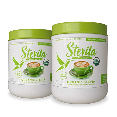 Stevita Organic Spoonable Stevia Powder 2 Pack - 16 Ounce Jars