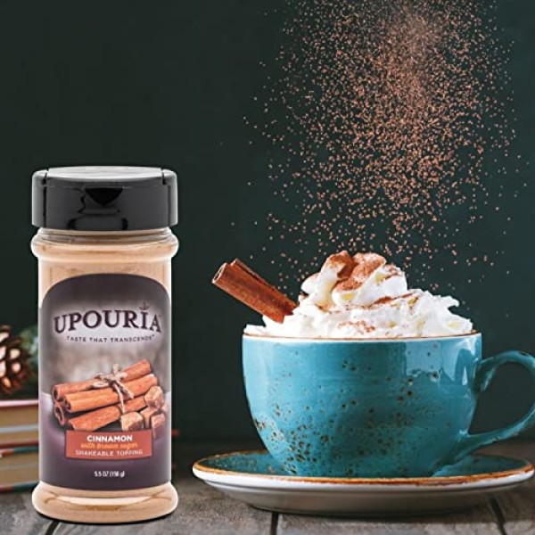 Upouria Coffee Topping Variety Pack - Chocolate and French Vanilla 5.5  Ounce Shakeable Topping Jars - (Pack of 2)