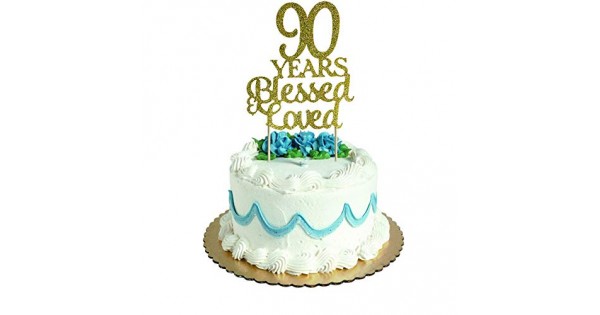 90th Birthday Cake With Sugar Flower Spray | Susie's Cakes