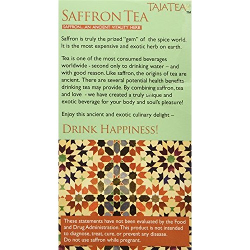 Taja Tea Saffron And Mango Detox Green Tea, 20 Bags