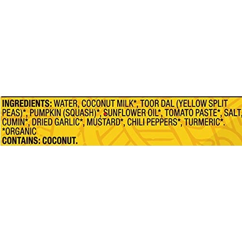 Tasty Bite Organic Squash Entree 10 Ounce, Coconut Dal Pack Of 6