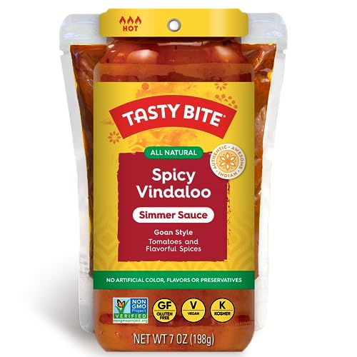 Tasty Bite Goan Style Spicy Vindaloo Simmer Sauce, 7-Ounce 5-Pac...